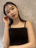 アース 三軒茶屋店(HAIR&MAKE EARTH) 三軒茶屋_レディース_セミロング_黒髪_ブラック_ストレート_小顔