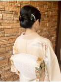 大人可愛い10代20代30代40代お団子ヘア　訪問着ヘア