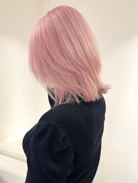 ベレーザ 渋谷(BELEZA) 7242ベビーピンクハイライトバレイヤージュ艶髪ハイトーンカラー