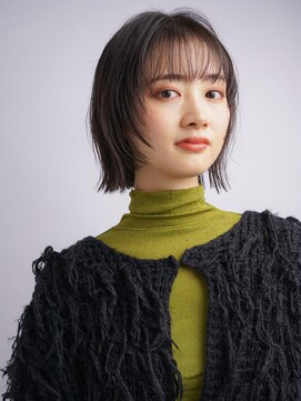 コージークルー(cozy creww) 切りっぱなしボブ シアーカラー姫カット 顔周りレイヤー