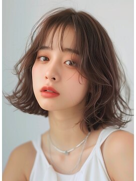 レヴ 草加店(LEV.) 外ハネブルーブラックイメチェンワイドバング