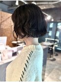 くせ毛風ボブパーマ　【鎌田　隆雅】