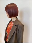 レッドブラウン/ミニボブ