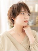 斜めバングひし形レイヤーマッシュショートh3戸頭20代30代40代