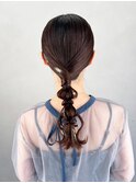 ロング韓国ヘアおくれ毛前髪カットグレージュ_ba537922