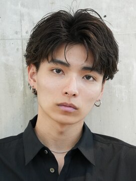 フィフス 栄(fifth) 栄フェザーパーマシャドウパーマメンズカットセンターパート30代