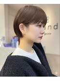 /20代30代40代　まとまり120%のミニボブショート/大人ブラウン