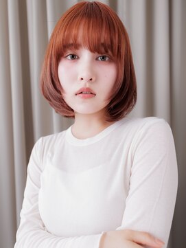 カバーヘア ブリス 上尾西口店(COVER HAIR bliss) チェリーレッドハイトーンカラー小顔レイヤーボブY上尾10代20代