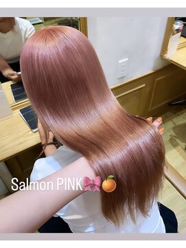 アロマ ヘアー ルーム 新宿3号店(AROMA hair room) 髪質改善ダブルカラー／サーモンピンク／夏カラー