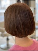 キャラメルブラウン×まるみボブ