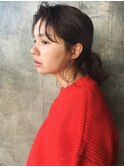 〈スタイリング簡単〉結ぶだけでok外国人風おくれげポニーテール