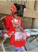 ツイン団子　七五三ヘアセット