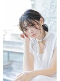 一つ結びで可愛い濡れ感アレンジ