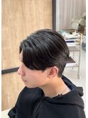 刈り上げないナチュラルセンターパートメンズカット