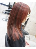 アンブレラカラー＋インナーカラー/ピンクバイオレット