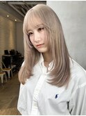 オリーブカラー秋色くすみベージュウルフレイヤーロング_F0020