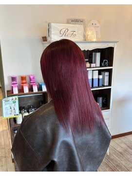 セットアップ 岡山北長瀬店(SET-UP) ワインレッド/ブリーチ無し/暖色系カラー