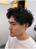 アップバング　ニュアンスパーマ