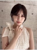 大人かわいいショートボブ/耳掛けショートレイヤー/透明感カラー