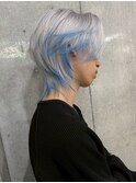 MEN’S HAIR/サーフカール/刈り上げセンターパート/ブリーチ