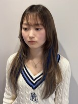 ヘアーデザイン ジェルム(Hair Design germe)&nbsp;青メッシュロングウルフ / YUDU