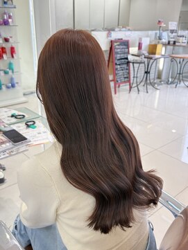 フォルテ 中田店 グレージュブラウン/ミディアムレイヤー/韓国巻き/顔周りカット