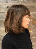 大人女性のゆるウェーブボブ×グレージュ【PARS 内山祐志】
