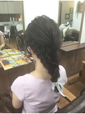 【パーティーヘアセット】ハーフアップアレンジ編み込み下ろし