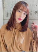 大人かわいい/くびれヘア/艶ブラウンカラー