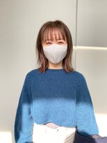 モルニ(MORNI)&nbsp;髪質改善_マロンベージュ Aラインボブ かきあげ