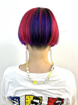 ホープ 渋谷(HOPE) ピンクレッド×ブルーパープル　２トーンスタイル