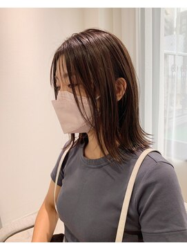 ヨーク(YOKE) 【 YOKE 】20代30代大人ボブ外ハネグレージュ顔まわりシースルー