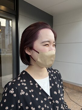 ヘアーアイストゥーレ(HAIR ICI TRE) ボブ　ピンクブラウンカラー　担当者東川内遥