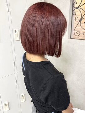 ルノン(LUNON) 前下がりボブ/プツッとボブ/ピンクカラー