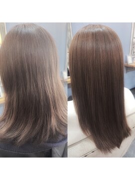 オンアンドオフ コウベ(ONandOFF KOBE) グレイヘアも潤う髪質改善カラー施術