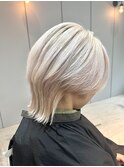 透明感抜群ダブルカラーブリーチハイトーンホワイト