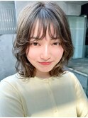 シースルーバング透明感カラー髪質改善オリーブベージュ夏ヘア