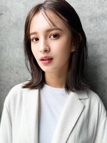 エインアンリー 明治神宮前(AIN.ANLY.) 5ぱっつん前髪流し前髪鎖骨ミディアムボブ耳かけボブパーマ小顔