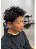アップバングショートツイストパーマ