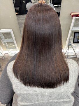 ファビ 渋谷(Fab) くびれヘア/暗めカラー/アプリコットオレンジ/縮毛矯正