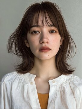 アンドレイ 表参道(andrey) 着物ヘア/ダークアッシュ/ミディアムレイヤーカット/表参道