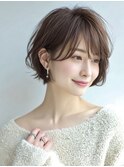 ミセスショートボブ白髪ぼかし脱白髪染め40代50代60代♪