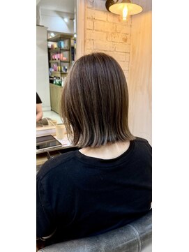 ヘアーアートシフォン 川口東口店(hair art chiffon) ミルクティーブロンドミディアムボブレイヤー