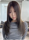 90. グラデーションカラー/ベージュ/レイヤーカット