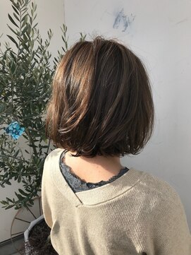 モカ ヘアーデザイン(moca HAIR DESIGN) 毛先にデジパをしたあご下ボブ