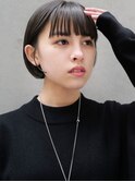 黒髪ボブ_束感ショート_丸みショートボブ