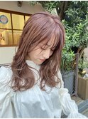 ミルクティーブラウン シースルー前髪