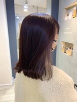 ヘアー ミッション 心斎橋店(hair Mission) ダークカシスブラウンにペールラベンダーのインナーカラー