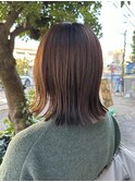 グレージュカラー/ボブウルフ/黒髪/ココアベージュ
