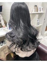 ウユ(uyu) 艶髪ブルーブラック、韓国レイヤーカット